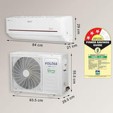 Voltas 1.5 Ton 3 Star Fixed Speed Split AC (Copper, LED Display, Anti-dust Filter,183 Vectra Prism-1, White)