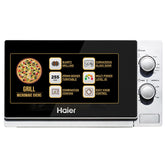 Haier 20L Grill Microwave Oven (HIL2002GSPB, Quartz Heater, Combination cooking, Curveceous Glass, Steam Clean)