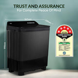 Haier 10 kg 5 Star Toughened Glass & Vortex pulsator Semi Automatic Top Load (HTW100-178BKN1,Black)