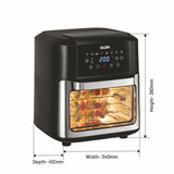 Glen Digital Air Fryer Oven for Home, 12 Litre, 2000W, 8 Preset Function, Rotisserie, Digital Display & Controls, Airfryer to Dehydrate, Bake, Roast, Toast with Less Oil, 8 Accessories (SA-3040DSS)