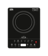 KENT Star Induction Cooktop 3000W | 6 Preset Menu | Full Microcrystalline Glass |Feather Touch Buttons & LED Display |Milk Boiling & Turbo Cooking Function | Overheat Protection & Auto Turn-Off| Black