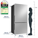 Electrolux 496L 1 Star Double Door Refrigerator with AI CoolAssist, Bottom Mount Freezer, GreenZone Technology, Cooling 360, Inverter, Frost Free, UltimateTaste 700, EBE5002C-S, Stainless Steel