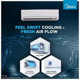 Midea 2 Ton 3 Star Split Inverter AC - White (24K 3 Star Santis Neo DLX Inverter R32 Split AC, Copper Condenser)