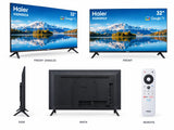Haier 80cm 32 Inches HD Ready Smart Bezel-Less Google TV | 60Hz, HDR10, HLG, Dolby Audio 20W, Google Assistant, Chromecast & Bluetooth,(H32K85GX,Black)