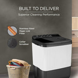 Lloyd 8 kg 5 Star Semi Automatic Top Load Washing Machine |1300 RPM | Detergent Storage Zone | 3 Wash Programs | Swift Dry | Magic Filter, (GLWS805AODDG, Dark Grey and White)