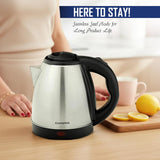 Crompton Nigella 1.5L 1350W Electric Kettle with Stainless Steel Body, Auto Shut-Off & Dry Boil Protection