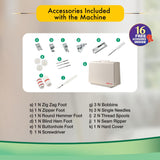 Usha Janome Wonder Stitch Electric Sewing Machine with Hard Cover | Multicolour