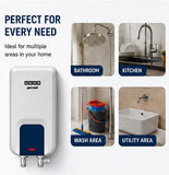 Usha Instano N 3L Instant Water Heater – 3000W | SS304 Tank | Moonlight White