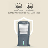 Crompton Zelus PAC45 45L Desert Air Cooler with 4-Way Air Deflection, Ice Chamber & Inverter Compatibility (Grey)