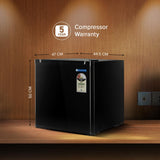 Blue Star 45L 2 Star Mini Refrigerator with Freezer, Direct Cool Refrigerator (MR60-2GB, Black)