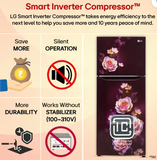 LG GL-N292DSBY 242L 2 Star Frost Free Double Door Refrigerator with Smart Inverter Compressor, Multi Air Flow, MOIST 'N' FRESH & Toughened Glass Shelves, Scarlet Bloom