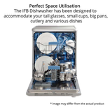 IFB Neptune SX1 Fully-automatic Front-loading Dishwasher (15 Place Settings, Stainless Steel, Inbuilt Heater,Quick Wash with Steam Drying)
