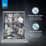 Voltas Beko 14 Place Setting Dishwasher, AquaFlex, AquaIntense (DF14S2,Silver), Free 1 Year Extended warranty