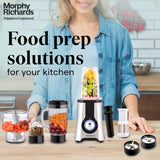 Morphy Richards 4-in-1 BlendMaster Table Blender 400W | Multifunctional: Grind, Crush, Chop & Extract |SS Blades | 4 Jars | 24,000 RPM High-Speed | 2-Speed + Pulse Mode | 2-Yr Warranty【Silver & Black】