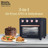 Morphy Richards AirCrisp 25 Litre Air Fryer Oven| In built Air Fryer and OTG| Capacity - 25L|Product Warranty - 2 Years|Black and Rose Gold