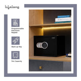 Lifelong 34 L Carbon Steel Digital Safe Locker Box For Home & Office | Inbuilt LED Light | Essential Smart Home Locker for Gold, Jewellery, Cash | Tijori Box, Wardrobe Compatible, 1 Yr Warranty, Black