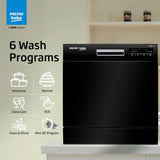 Voltas beko 8 Place Settings Table Top Dishwasher (DT8B, Black, Inbuilt Heater)
