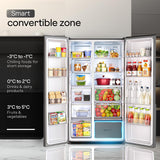 Godrej 600L 3Star | 1+2 Year Additional Warranty | Smart Convertible Zones | Toughened Glass Door | Frost Free Inverter Side By Side Refrigerator (2025 Model, RS EONVELVET 646C RIT OP BK, Opera Black)