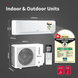 Hitachi 2 Ton 1 Star, New star rated, Long Air Throw Fixed Split AC (100% Copper, 4-Way Swing, Dust Filter, 3200FL RAS.B222PCAIBA1, White)