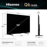 Hisense 126cm (50 inches) 4K UHD QLED Smart TV with Dolby Vision & Atmos, AI Upscaling, Game Mode Plus & Alexa Built-in (50Q6Q)