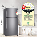 LG 592 L 1 Star Frost Free Inverter Wi-Fi Double Door Refrigerator (, GR-H812HLHM, Platinum Silver3, With Hygiene Fresh+ & Door Cooling+)