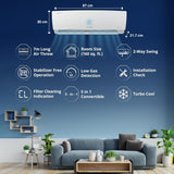 Lloyd 1.5 Ton 3 Star Inverter Split AC (5 in 1 Convertible, Anti Corrosion Coating, Copper, Anti-Viral+PM 2.5 Filter, White with Chrome Deco Strip, GLS18I3FOSEW)