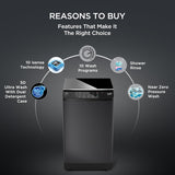 Lloyd 8 kg 5 Star Fully Automatic Top Load Washing Machine I 5D Ultra Wash with Dual Detergent Case (GLWT805L50EB, Ebony Black)