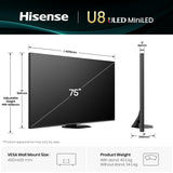 Hisense 189 cm (75 inches) U8Q Series 4K Ultra HD Smart Mini LED PRO TV 75U8Q (Black)