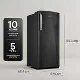 Godrej 185L 5 Star with 5 Years Comprehensive Warranty New Launch| 24 Days Farm Freshness | 16L Jumbo Vegetable Tray | Advanced Inverter Technology Single Door Refrigerator(RD EMARVEL 215EN THI FS ST)