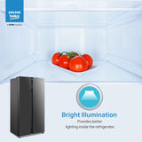 Voltas Beko 563 L Side-by-Side Refrigerator with ProSmart Inverter Compressor and Active Fresh Blue Light (RSB585/FPV300RXID, INOX Steel)