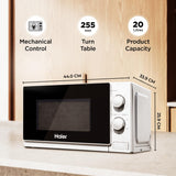 Haier 20L Grill Microwave Oven (HIL2002GSPB, Quartz Heater, Combination cooking, Curveceous Glass, Steam Clean)