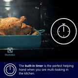 Electrolux 25L 60cm Built-In Grill Microwave Oven with 7 Functions, Ultimate Taste 500, Black, Glass, EMSB25XG