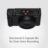 Sony Digital Camera ZV-1F for Content Creators with Ultra-Wide 20mm Prime Lens | Soft Skin Feature | Bokeh | Creative Look | Active Mode Stabilisation -Black