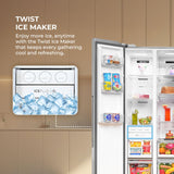 Haier 602L 3Star 2 Door Premium Glass Door Side by Side Frost Free Refrigerator|Convertible|Smart Sense AI|Expert Inverter|Digital Display Panel|Deo Fresh Technology (HRS-682PMGU1, Mirror Glass)