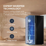 Haier 602L 3 Star 2 Door Premium Glass Side by Side Frost Free Refrigerator|100% Convertible|Wi-Fi|Expert Inverter Technology|Digital Display Panel|Triple Twist Ice Maker (HRS-682KGU1, Black Glass)