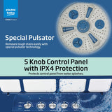 Voltas beko, A Tata Product 8.5 kg 5 Star Semi-Automatic Top Load Washing Machine With Double Water Fall technology (WTT85DBLG/FLRB5, Blue, Special Pulsator & 5 Knob Control Method)