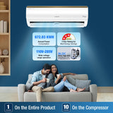 Voltas 1 Ton, 3 Star Inverter Smart Air Split AC (Copper, IoT Enabled, 5-in-1 Adjustable Mode, Anti-Dust Filter, 123V Vertis Smart Elite Gold, White) (WITHOUT BOX)