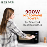 Faber FMW Instacook 30C Standalone 29L Microwave Oven |900W|10 Auto Cook Menu|Digital Panel|Reheat & Defrost|Glass Turntable|Child Safety Lock|Easy Clean Coating|Power Level 5|2 Yrs Warranty|Black