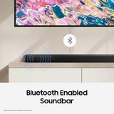 Samsung Q-Symphony Soundbar (HW-Q600C/XL), USB, Bluetooth with 3.1.2 Channel, Wireless Subwoofer, and 2 Up-Firing Speakers, Dolby Atmos Music (Black)