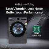 LG 12 Kg, 5 Star, AI DD Technology, Steam+, Smart Digital Dial, Wi-Fi Enabled Fully-Automatic Front Load Washing Machine (FX1412N9K, Reduce allergens & wrinkles, TurboWash 360˚, Matt Black)