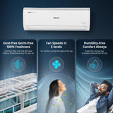 Voltas CAE 1 ton 3 star,New star rated, inverter Split AC | 4-IN-1 Adjustable mode| High ambient Cooling-cools even at 52°C | Anti dust filter with Anti-microbial coating |Copper Coil |Whitec 123V