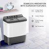 Bosch 7.5 kg 5 Star Semi-Automatic Top Loading Washing Machine (2024 Model, WJZ751W0IN, 3 Wash Programs, Anti-Rust Body, 1300 RPM Spin Speed, White, 2 Years Comprehensive Warranty)
