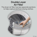 LG 9 Kg, Wi-Fi, Dual Inverter Heat Pump, Eco-Hybrid Technology Fully Automatic Front Load Dryer (DHV09SAM, Double Layer Air Filter, Allergy Care, Auto Cleaning Condenser, Middle Black)