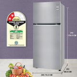 LG 398 L 2 Star Frost-Free Smart Inverter Double Door Refrigerator, GL-S422SPZY, Shiny Steel, Convertible with Express Freezing)