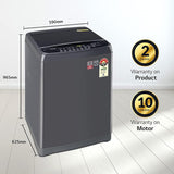 LG 10 Kg 5 Star Inverter TurboDrum Fully Automatic Top Loading Washing Machine Appliance (T10SJMB1Z, Jet Spray+, Smart Closing Door, Middle Black)