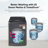LG 10 Kg 5 Star Inverter TurboDrum Fully Automatic Top Loading Washing Machine Appliance (T10SJMB1Z, Jet Spray+, Smart Closing Door, Middle Black)