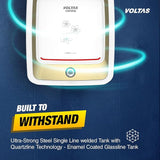 Voltas Crysta 5-Star 15L Water Heater 2000W, Warranty of 7 years on Tank, 3 Years on Heating Element, 2 Years on Product by Voltas|Free Installation| Free Connecting Pipe|Copper Element|8 Bar (White)