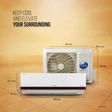 Lloyd 1.5 Ton 5 Star Inverter Split AC (5 in 1 Convertible, Anti Corrosion Coating, Copper, PM 2.5 Filter, White with Chrome Deco Strip, GLS18I5KWEGW)