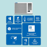 Blue Star 1.5 Ton 3 Star, New Star Rated, Window AC (Copper, 2 Way Swing, Multi Sensors, Blue Fins, Self Diagnosis, WFA318GXU, White)