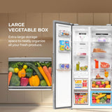 Haier 602L 3Star 2 Door Premium Glass Door Side by Side Frost Free Refrigerator|Convertible|Smart Sense AI|Expert Inverter|Digital Display Panel|Deo Fresh Technology (HRS-682PMGU1, Mirror Glass)